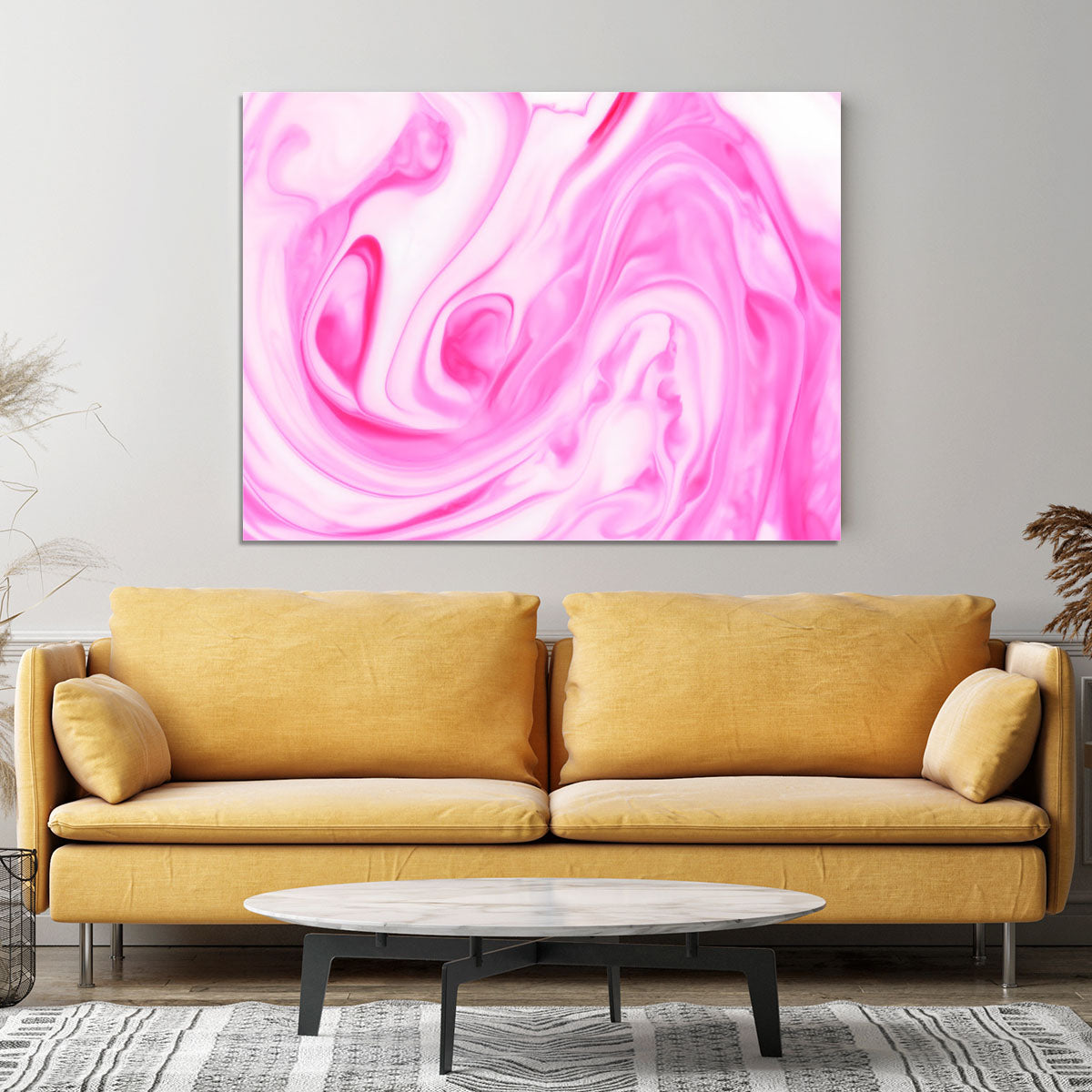 Pink Abstract Swirl Canvas Print or Poster - Canvas Art Rocks - 4