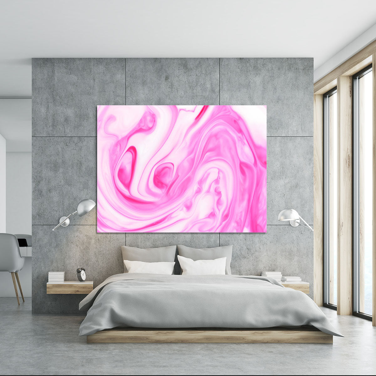 Pink Abstract Swirl Canvas Print or Poster - Canvas Art Rocks - 5