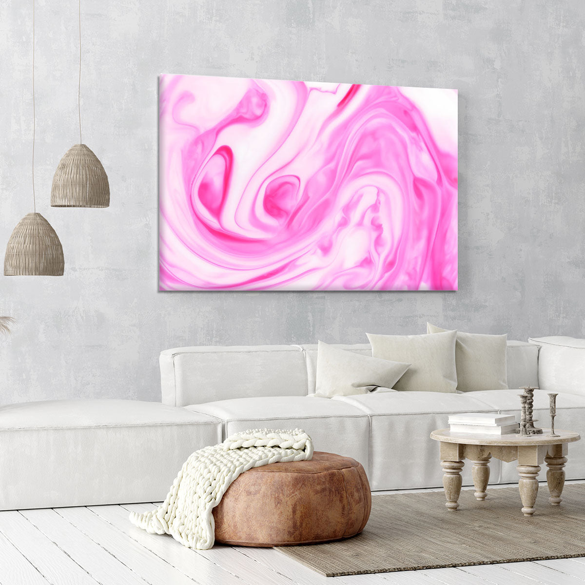Pink Abstract Swirl Canvas Print or Poster - Canvas Art Rocks - 6