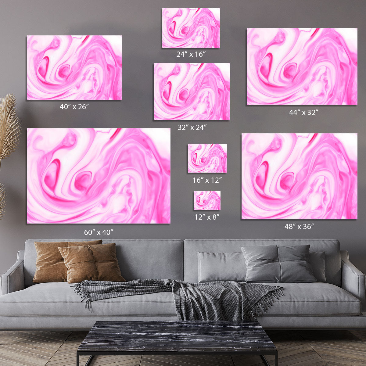 Pink Abstract Swirl Canvas Print or Poster - Canvas Art Rocks - 7