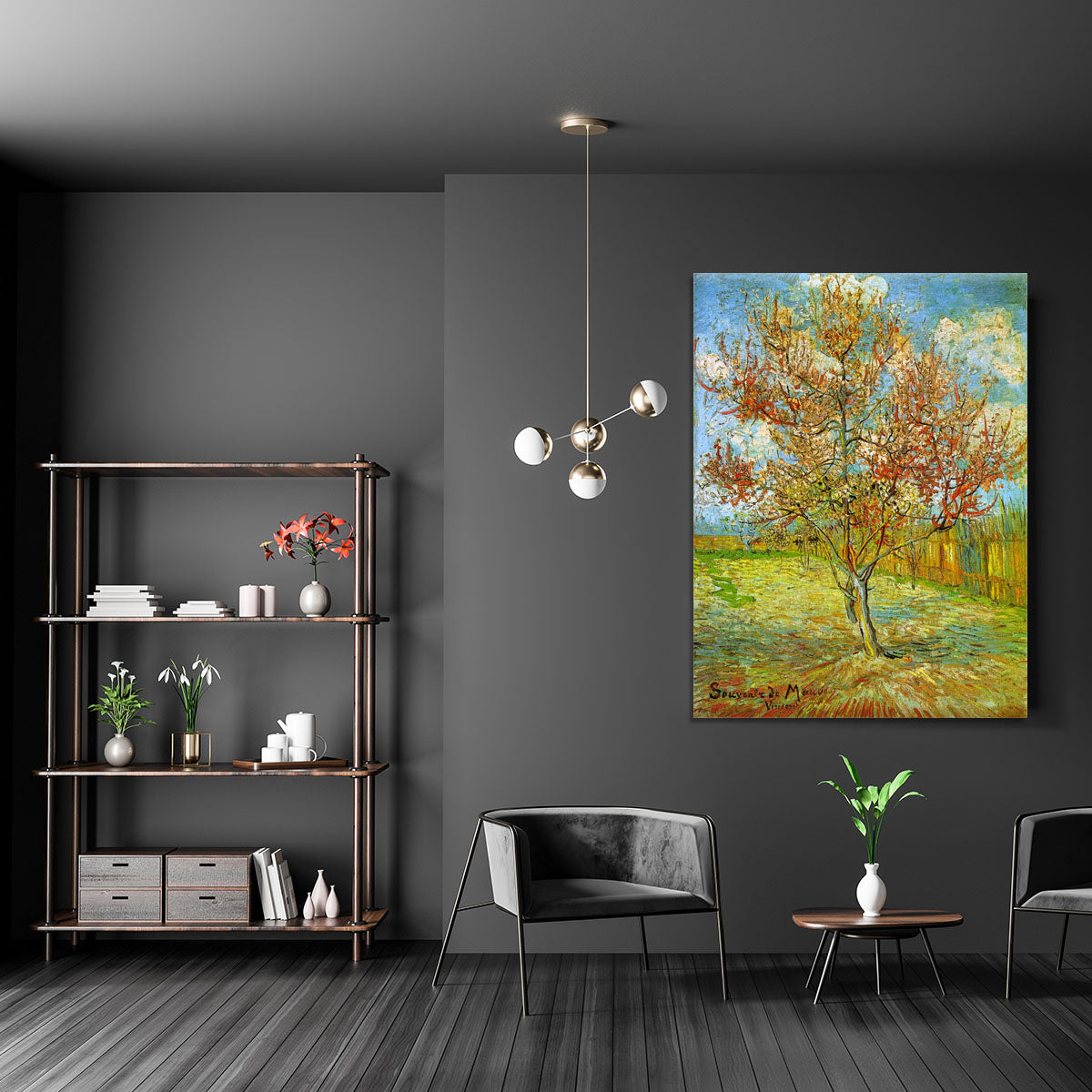 Pink Peach Tree in Blossom Reminiscence of Mauve by Van Gogh Canvas Print or Poster - Canvas Art Rocks - 5