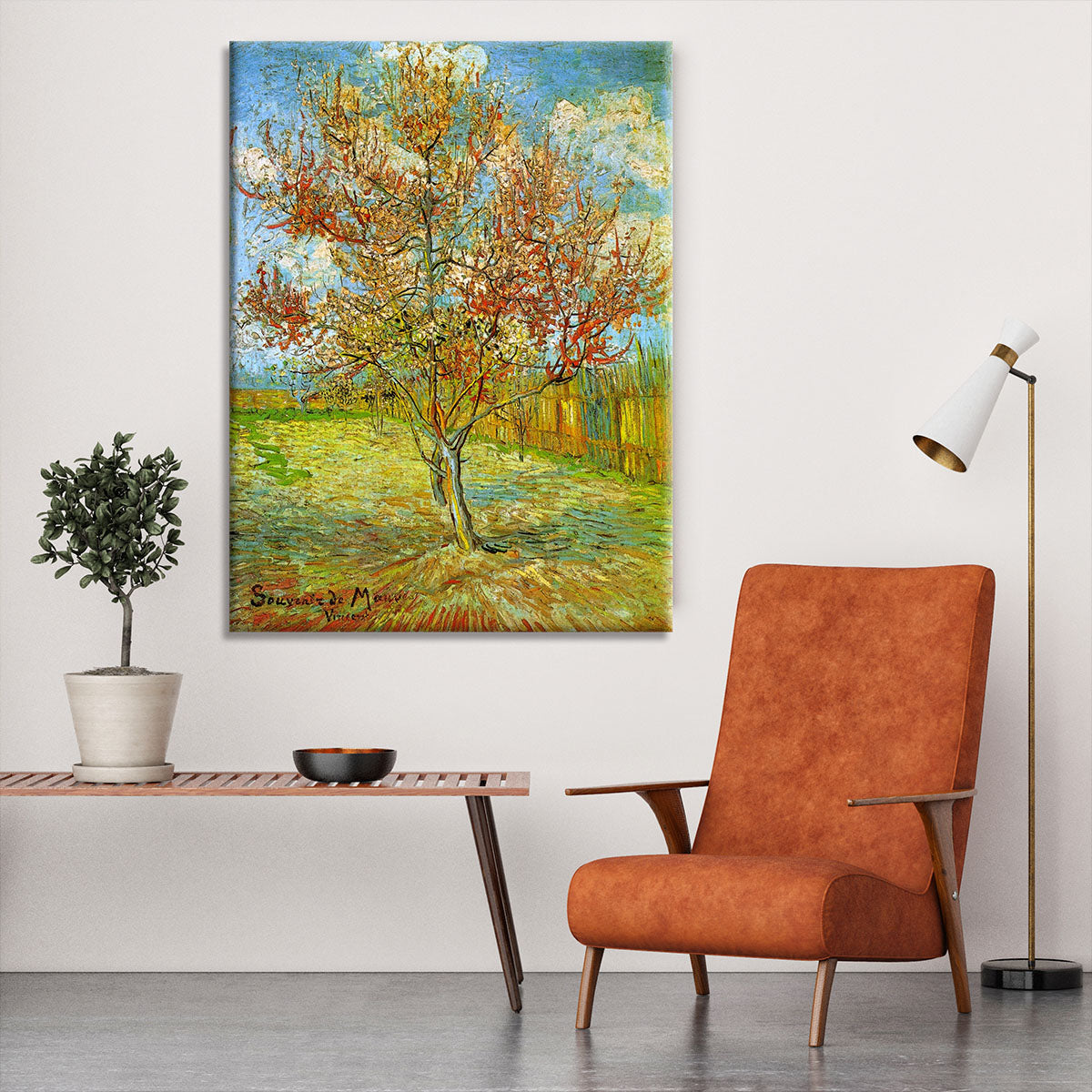 Pink Peach Tree in Blossom Reminiscence of Mauve by Van Gogh Canvas Print or Poster - Canvas Art Rocks - 6