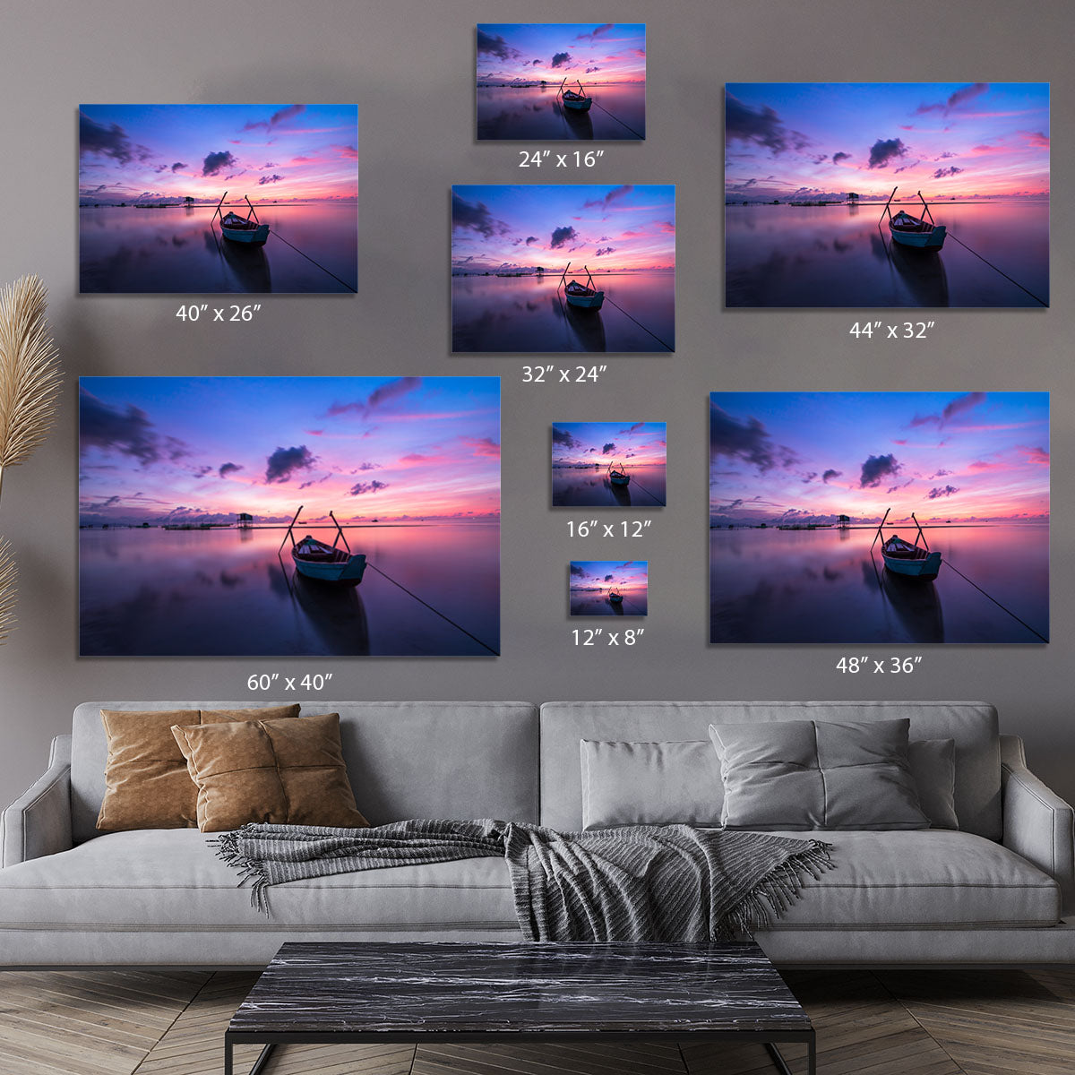 Pink Sunrise Over Lake Canvas Print or Poster - Canvas Art Rocks - 7