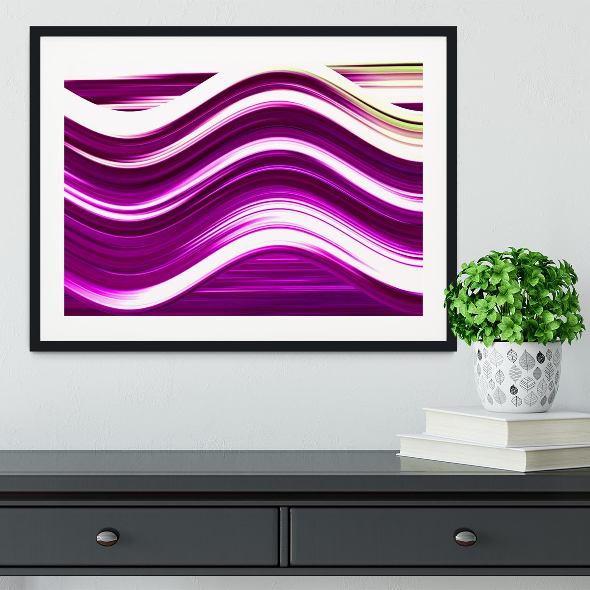 Pink Wave Framed Print - Canvas Art Rocks - 1