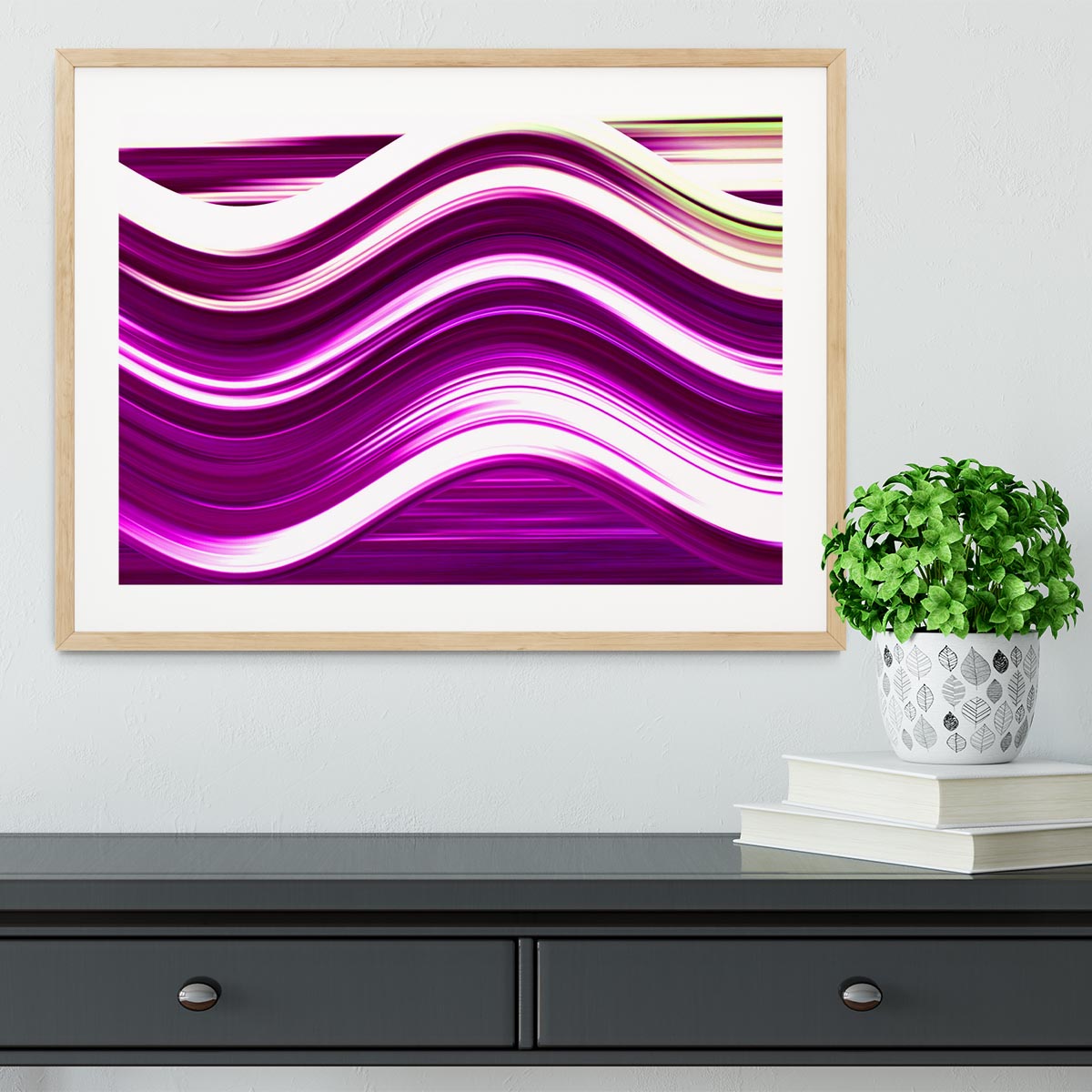 Pink Wave Framed Print - Canvas Art Rocks - 3
