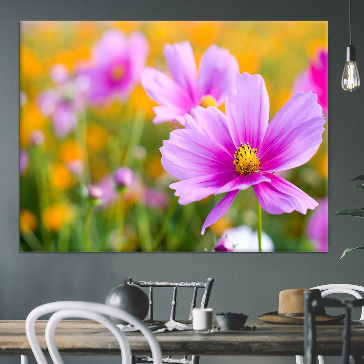 Pink cosmos in the flower fields Canvas Print or Poster - Canvas Art Rocks - 3