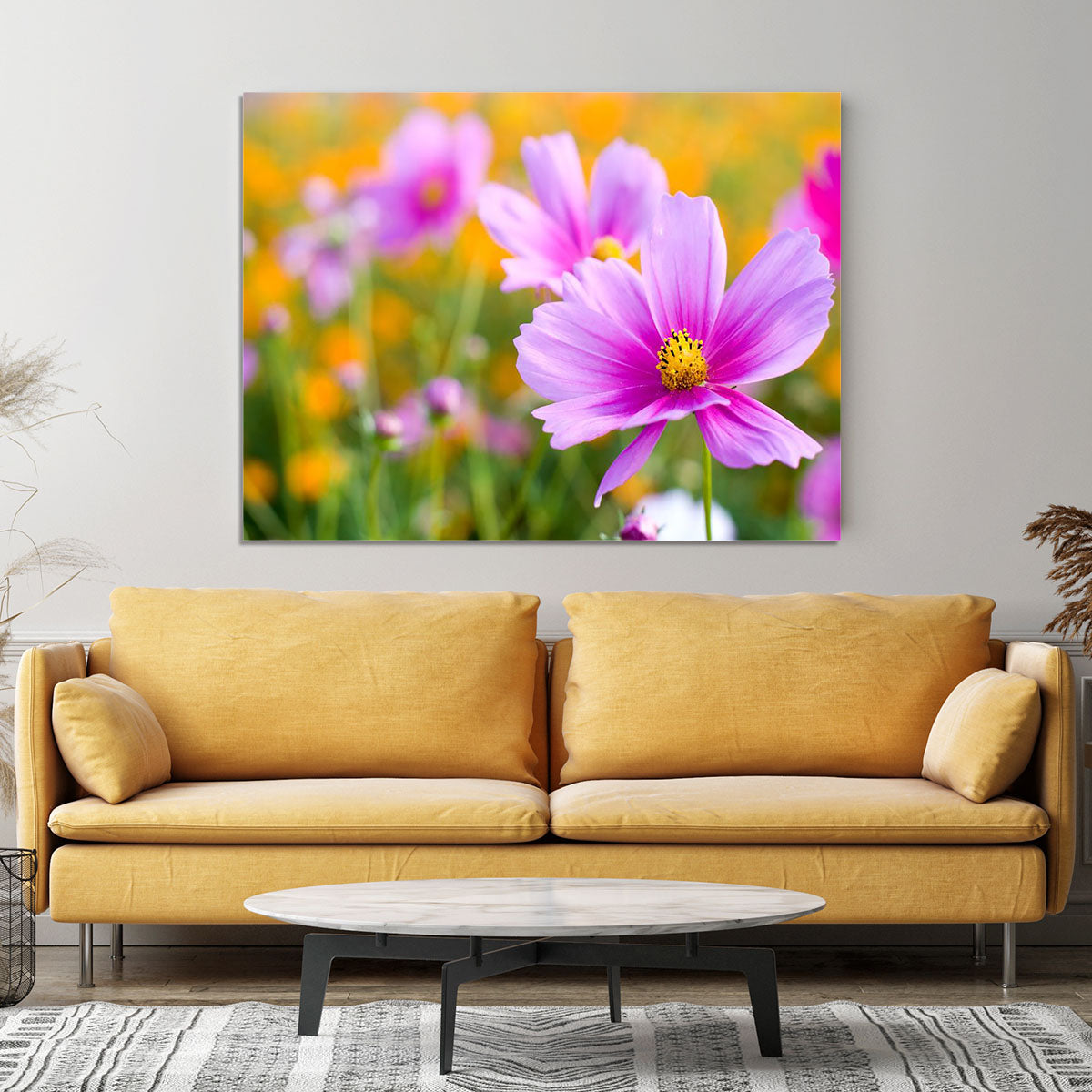 Pink cosmos in the flower fields Canvas Print or Poster - Canvas Art Rocks - 4