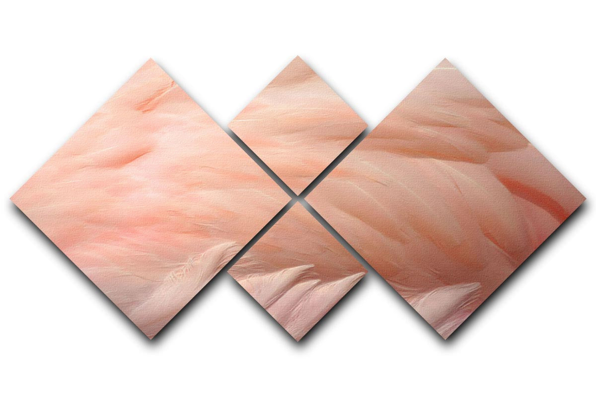 Pink flamingo feathers 4 Square Multi Panel Canvas - Canvas Art Rocks - 1