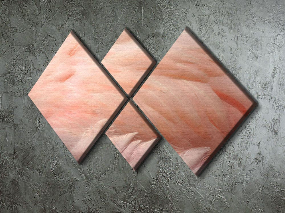 Pink flamingo feathers 4 Square Multi Panel Canvas - Canvas Art Rocks - 2