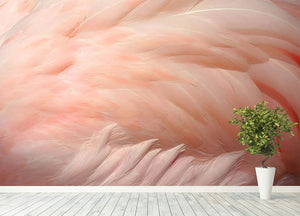 Pink flamingo feathers Wall Mural Wallpaper - Canvas Art Rocks - 4