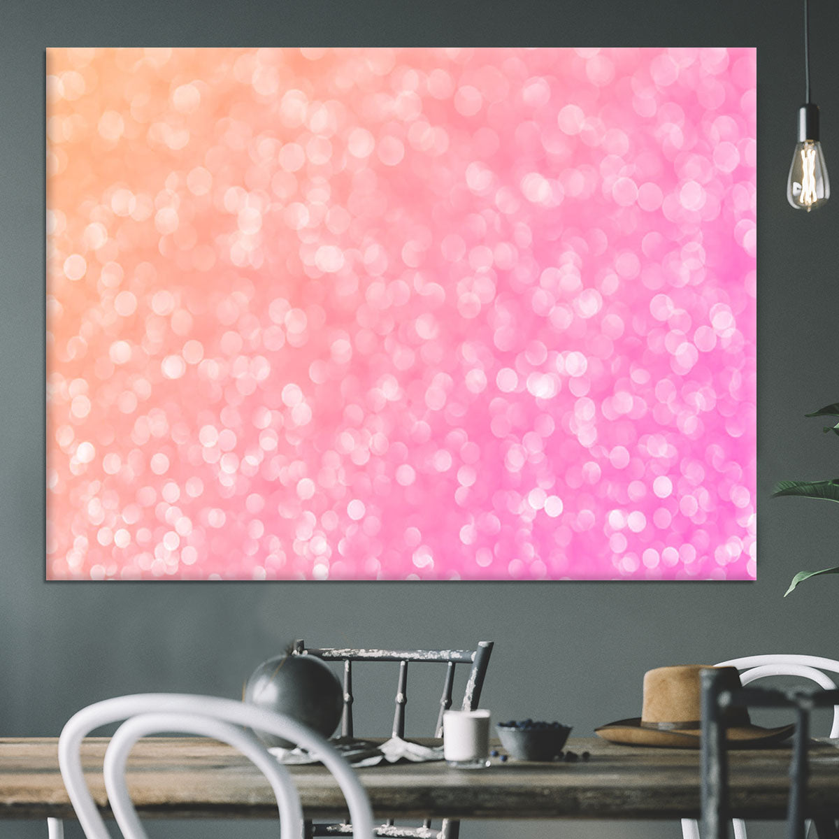 Pink glitter christmas abstract Canvas Print or Poster - Canvas Art Rocks - 3