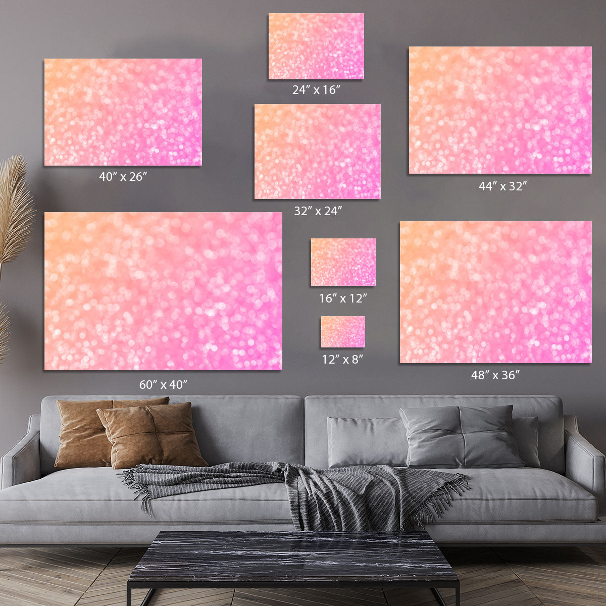 Pink glitter christmas abstract Canvas Print or Poster - Canvas Art Rocks - 7