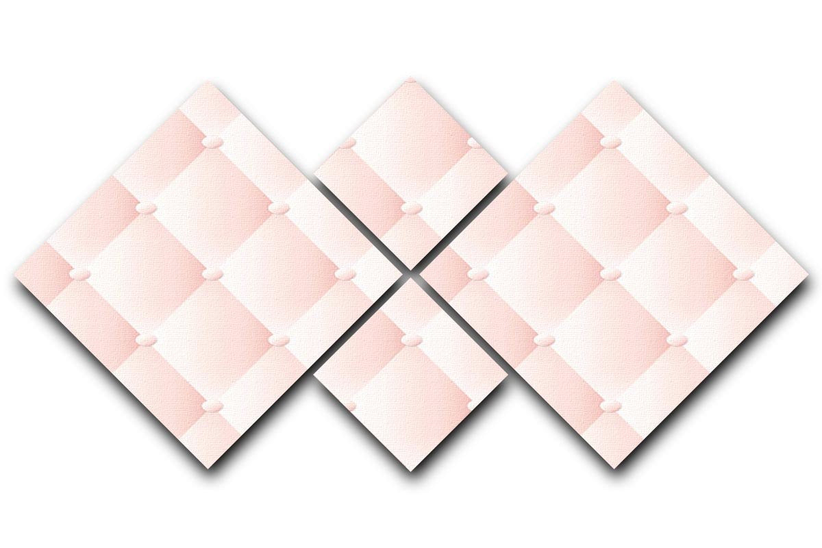 Pink upholstery vector abstract 4 Square Multi Panel Canvas  - Canvas Art Rocks - 1