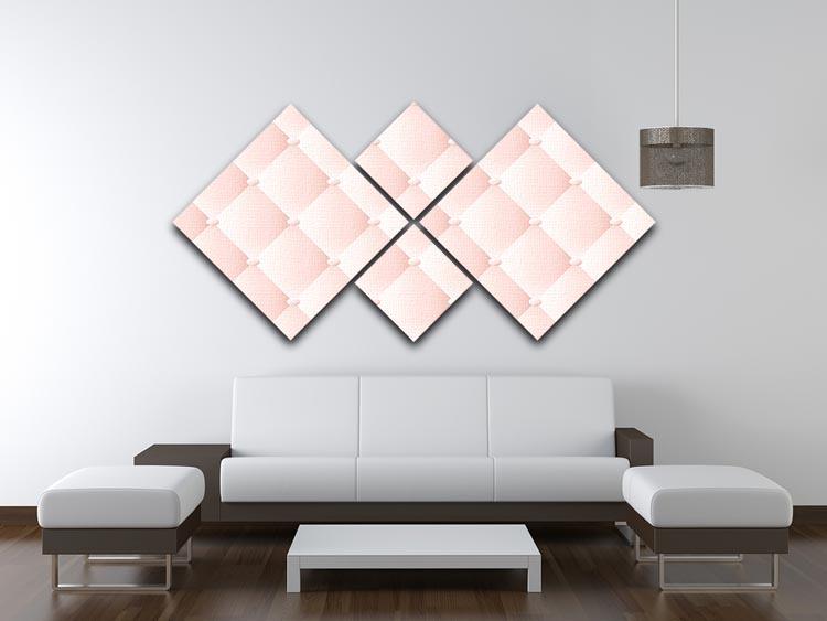 Pink upholstery vector abstract 4 Square Multi Panel Canvas  - Canvas Art Rocks - 3