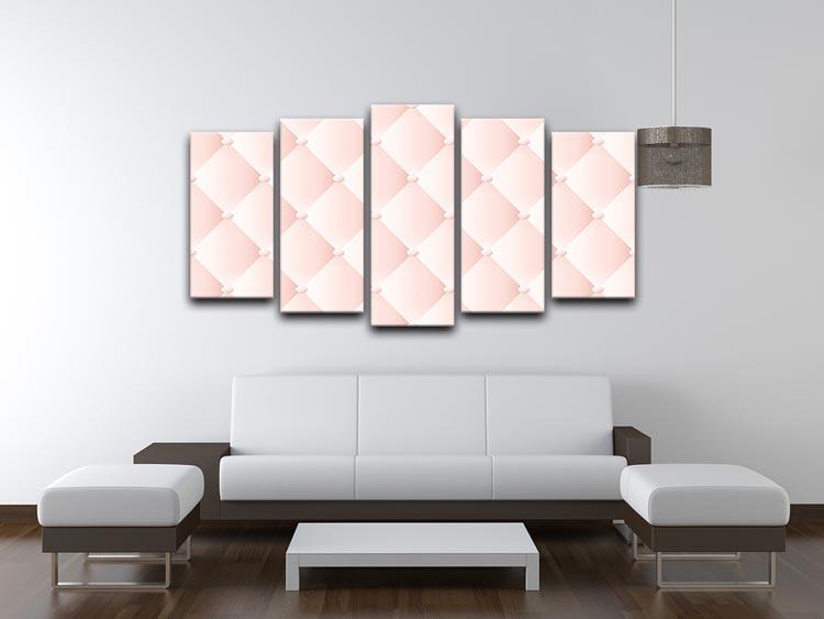 Pink upholstery vector abstract 5 Split Panel Canvas  - Canvas Art Rocks - 3