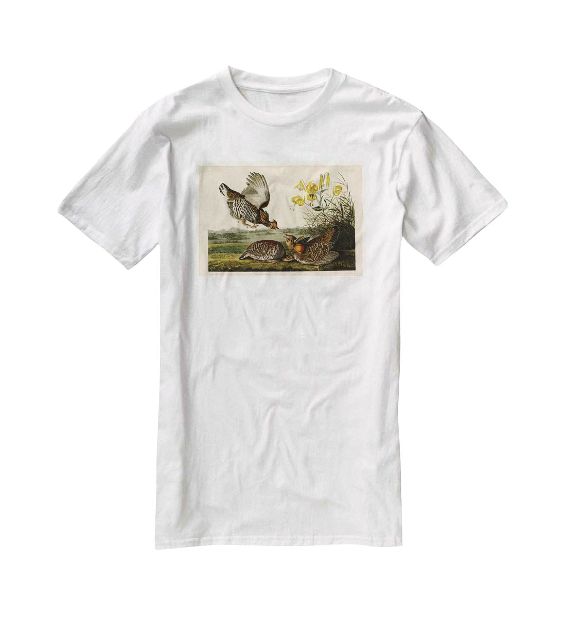 Pinnated Grouse by Audubon T-Shirt - Canvas Art Rocks - 5