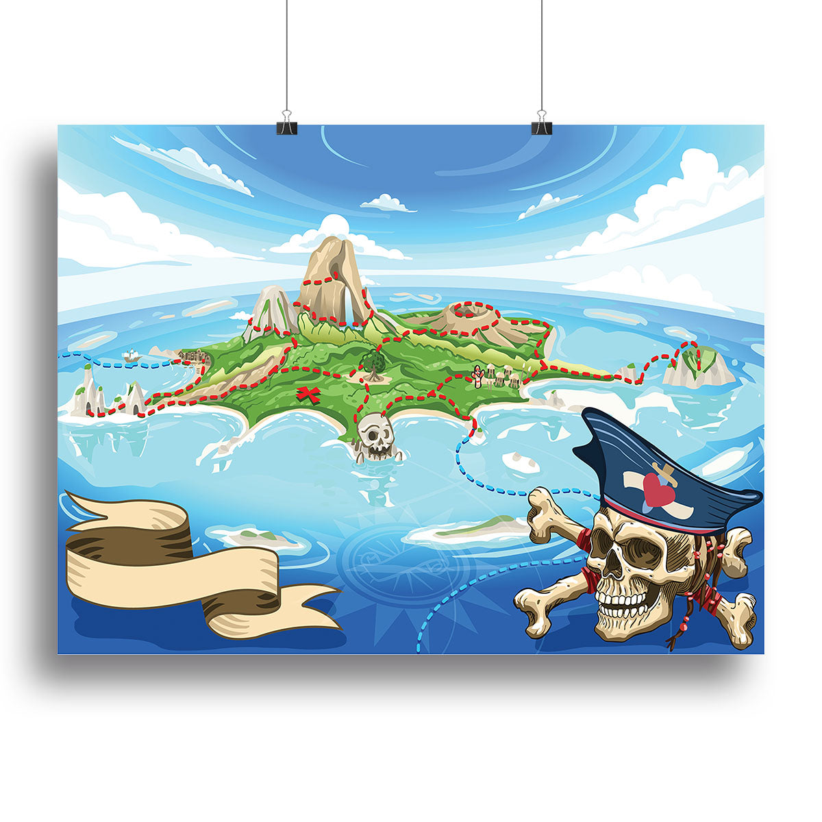 Pirate Cove Island Treasure Map Canvas Print or Poster - Canvas Art Rocks - 2