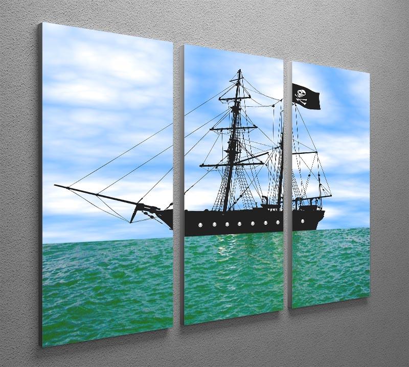 Pirate ship at anchor 3 Split Panel Canvas Print - Canvas Art Rocks - 2