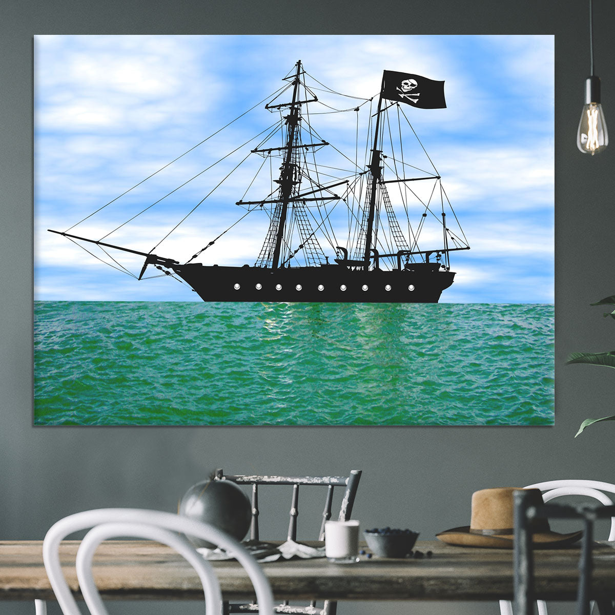 Pirate ship at anchor Canvas Print or Poster - Canvas Art Rocks - 3