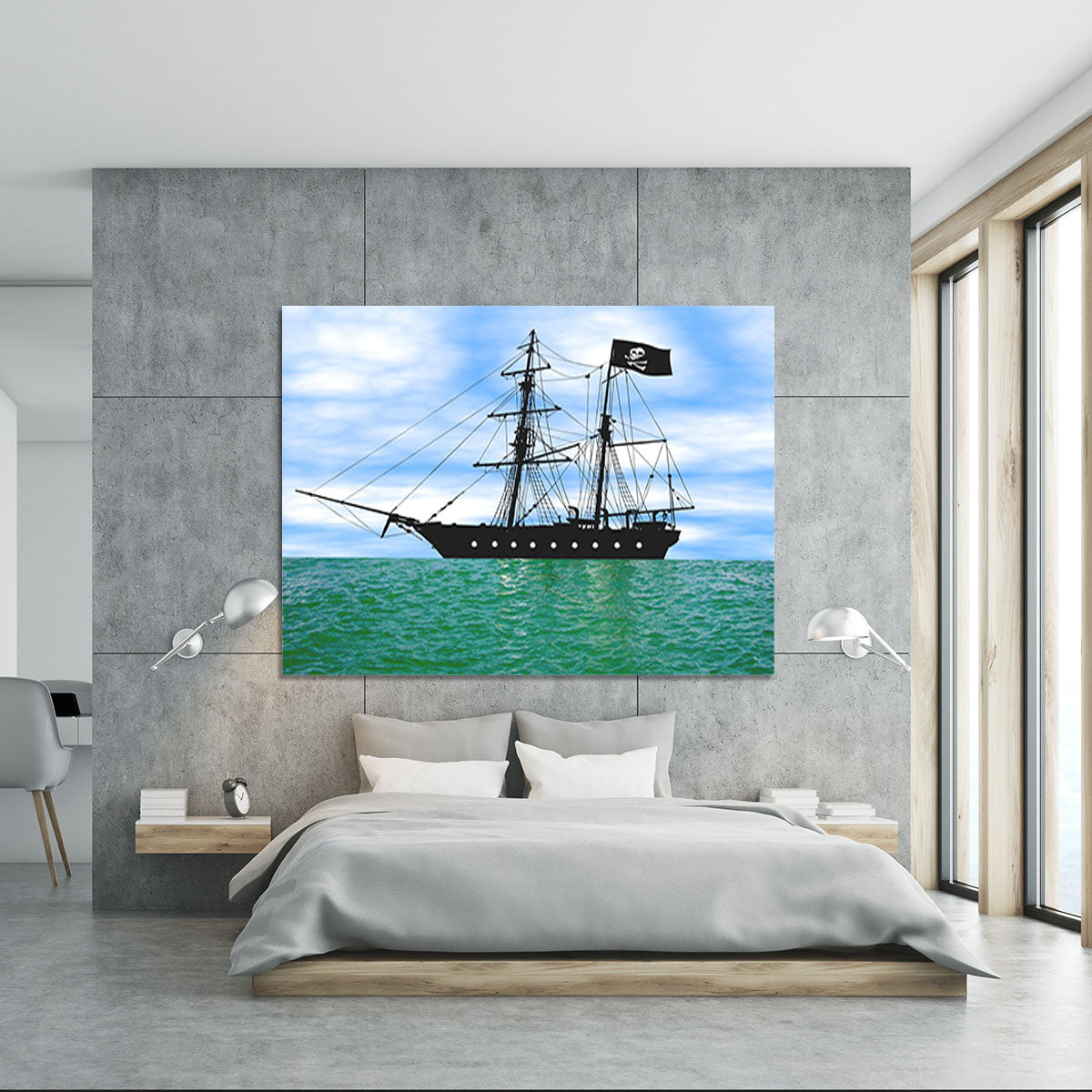Pirate ship at anchor Canvas Print or Poster - Canvas Art Rocks - 5