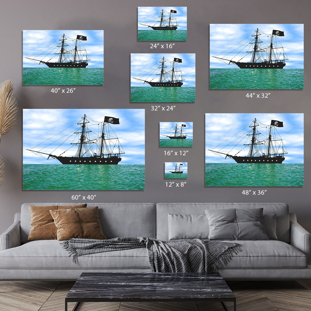 Pirate ship at anchor Canvas Print or Poster - Canvas Art Rocks - 7