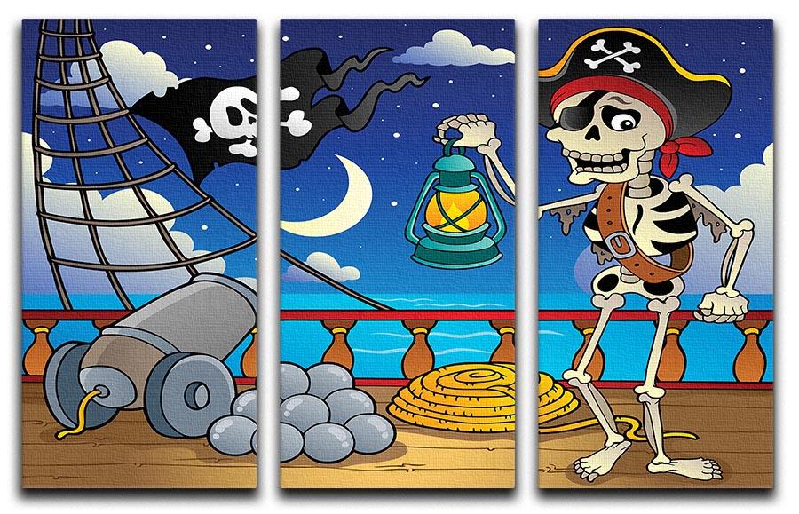 Pirate ship deck theme 6 3 Split Panel Canvas Print - Canvas Art Rocks - 1