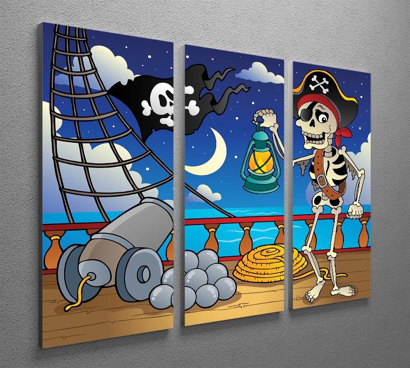 Pirate ship deck theme 6 3 Split Panel Canvas Print - Canvas Art Rocks - 2