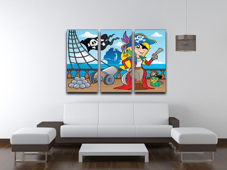 Pirate ship deck theme 9 3 Split Panel Canvas Print - Canvas Art Rocks - 3