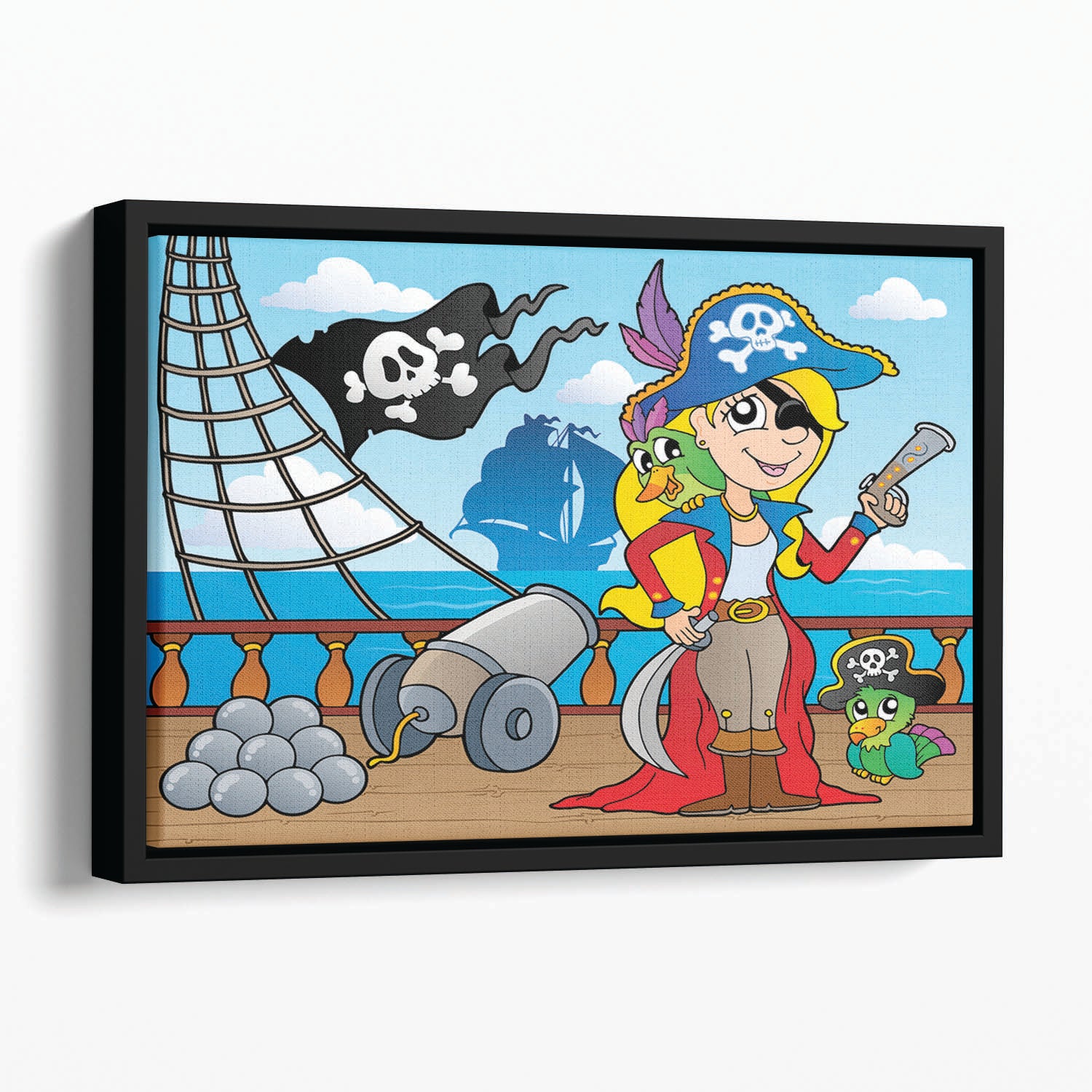 Pirate ship deck theme 9 Floating Framed Canvas