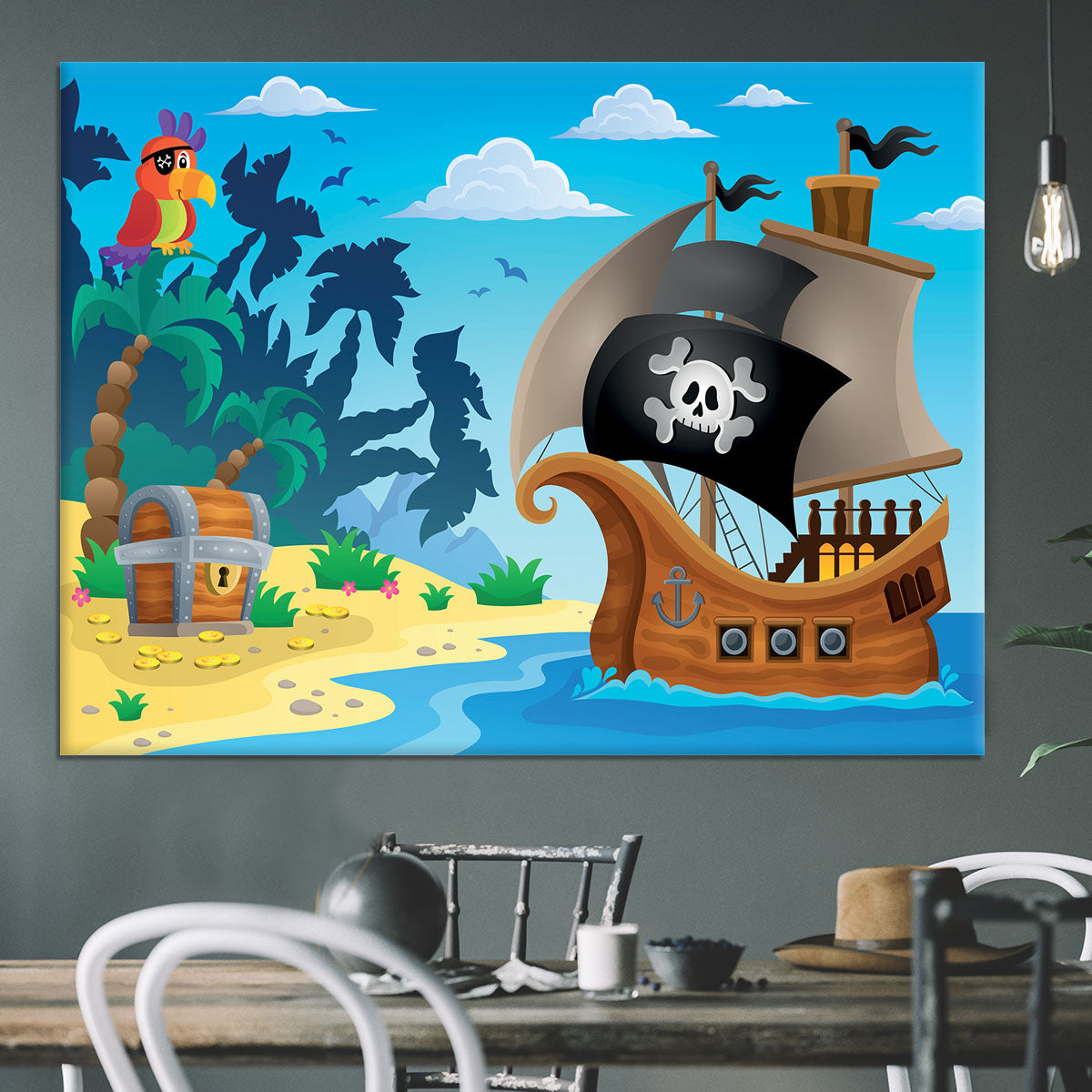 Pirate ship topic image 5 Canvas Print or Poster - Canvas Art Rocks - 3