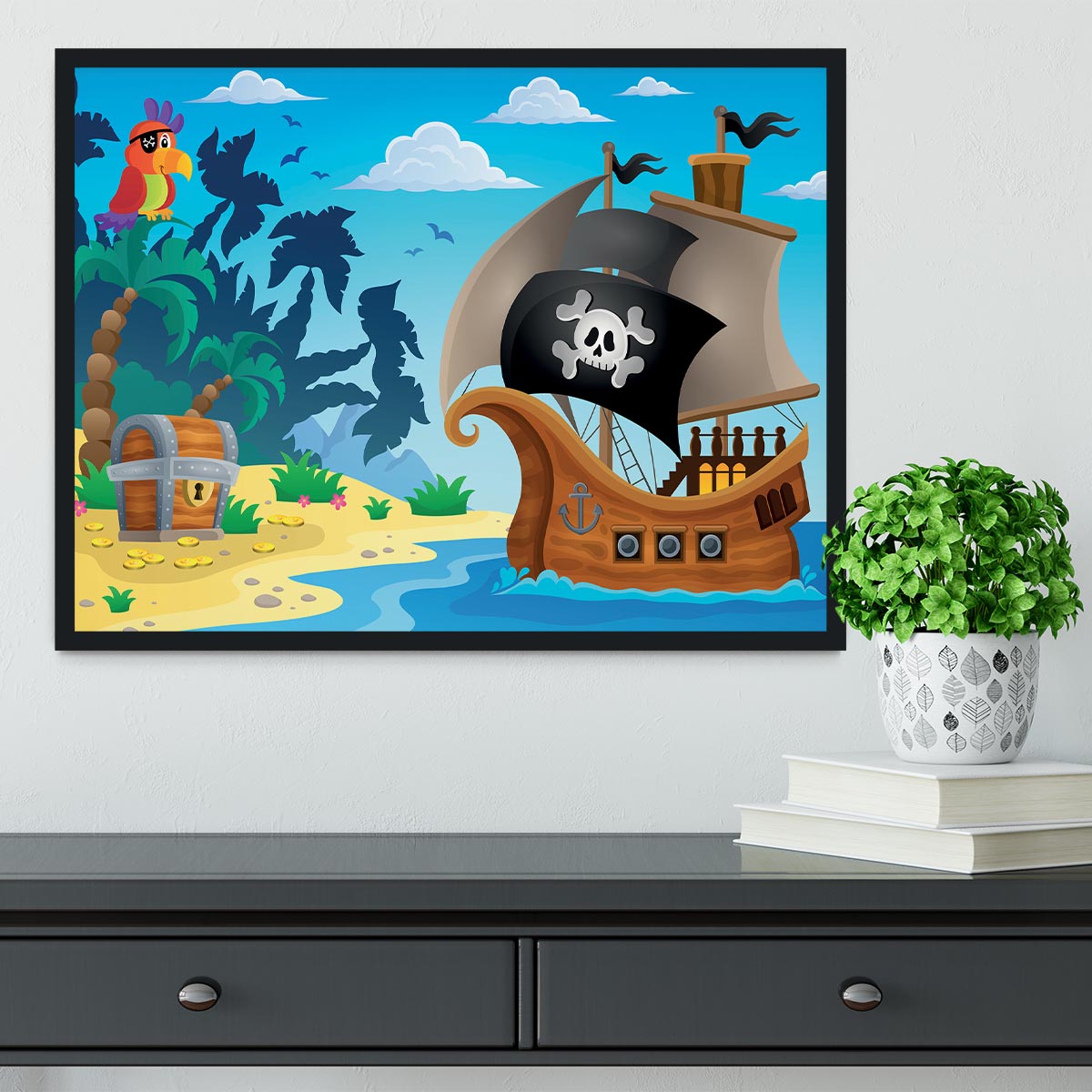 Pirate ship topic image 5 Framed Print - Canvas Art Rocks - 2