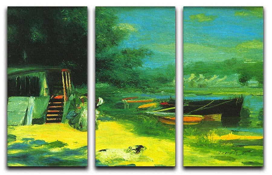 Place for Bading by Renoir 3 Split Panel Canvas Print - Canvas Art Rocks - 1