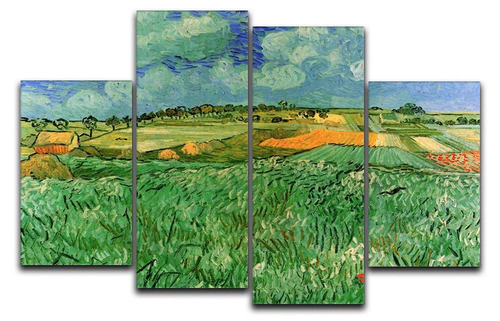 Plain Near Auvers by Van Gogh 4 Split Panel Canvas  - Canvas Art Rocks - 1