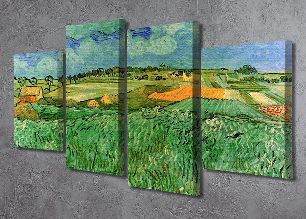 Plain Near Auvers by Van Gogh 4 Split Panel Canvas - Canvas Art Rocks - 2