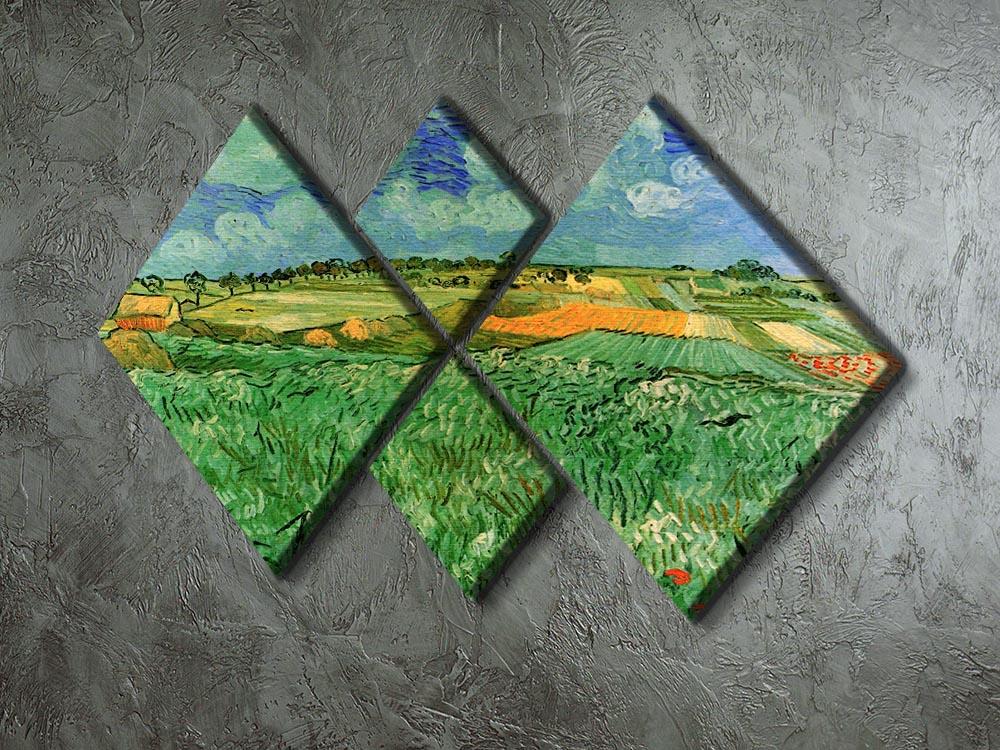 Plain Near Auvers by Van Gogh 4 Square Multi Panel Canvas - Canvas Art Rocks - 2