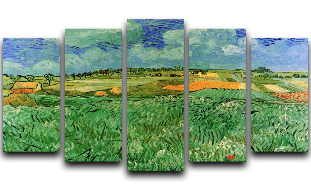Plain Near Auvers by Van Gogh 5 Split Panel Canvas  - Canvas Art Rocks - 1