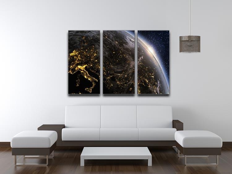 Planet earth Europe zone 3 Split Panel Canvas Print - Canvas Art Rocks - 3