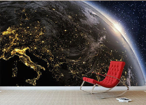 Planet earth Europe zone Wall Mural Wallpaper - Canvas Art Rocks - 2