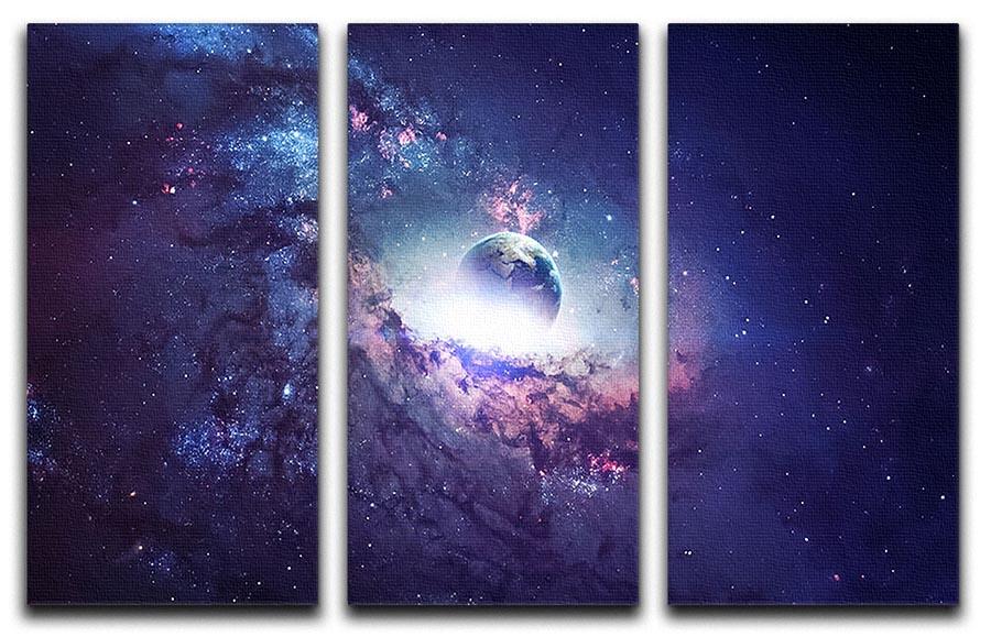 Planets Stars and Galaxies 3 Split Panel Canvas Print - Canvas Art Rocks - 1