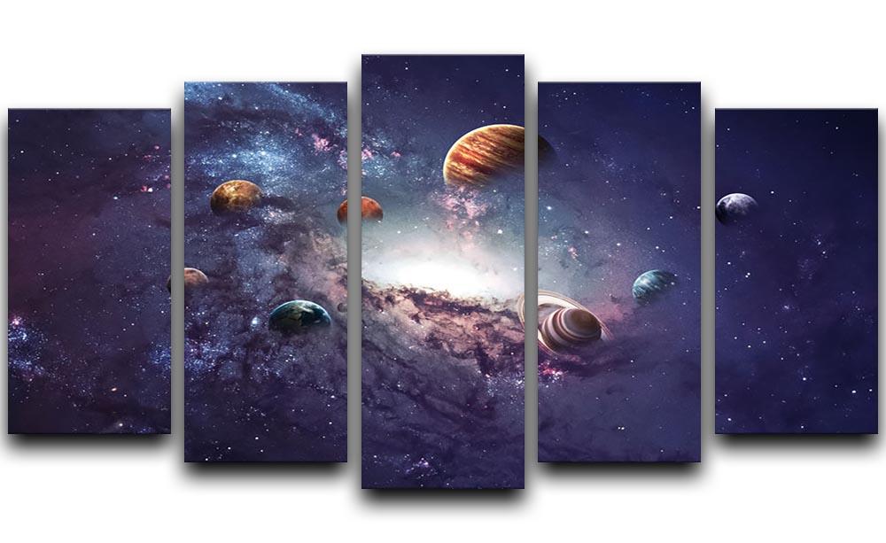 Planets in the solar system 5 Split Panel Canvas  - Canvas Art Rocks - 1