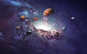 Planets in the solar system Wall Mural Wallpaper - Canvas Art Rocks - 1