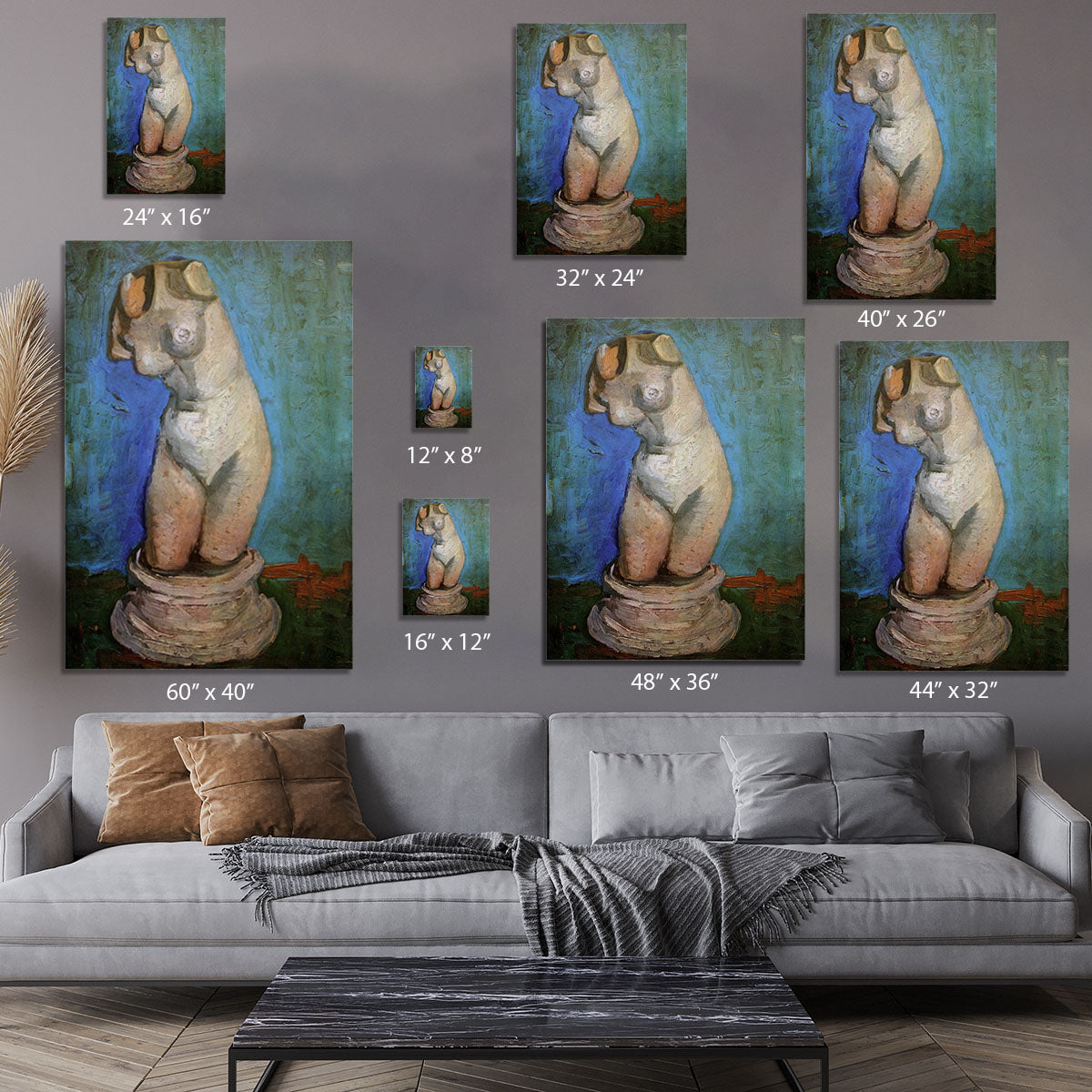 Plaster Statuette of a Female Torso 2 by Van Gogh Canvas Print or Poster - Canvas Art Rocks - 7