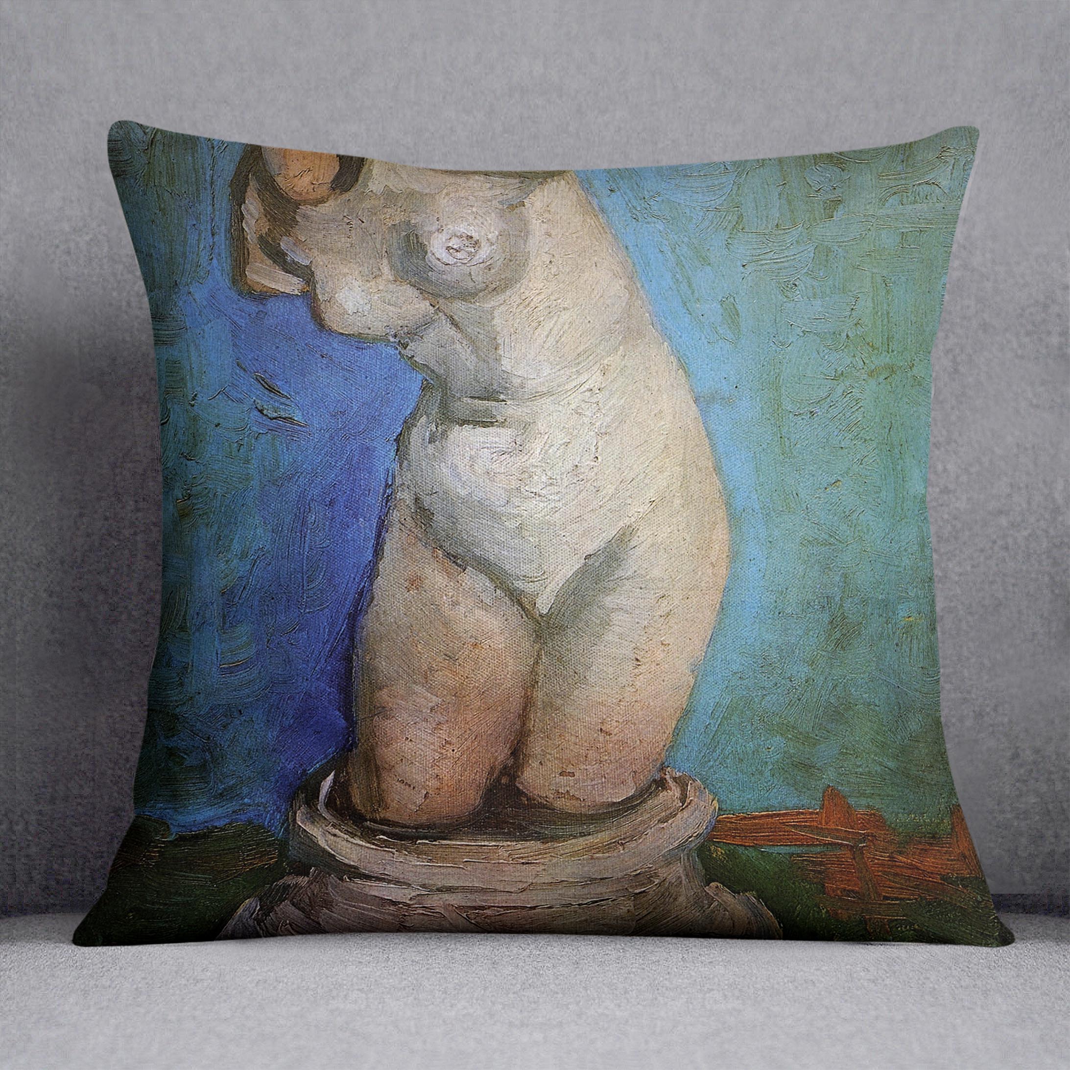 Plaster Statuette of a Female Torso 2 by Van Gogh Cushion