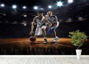 Players in action in gym in lights Wall Mural Wallpaper - Canvas Art Rocks - 4
