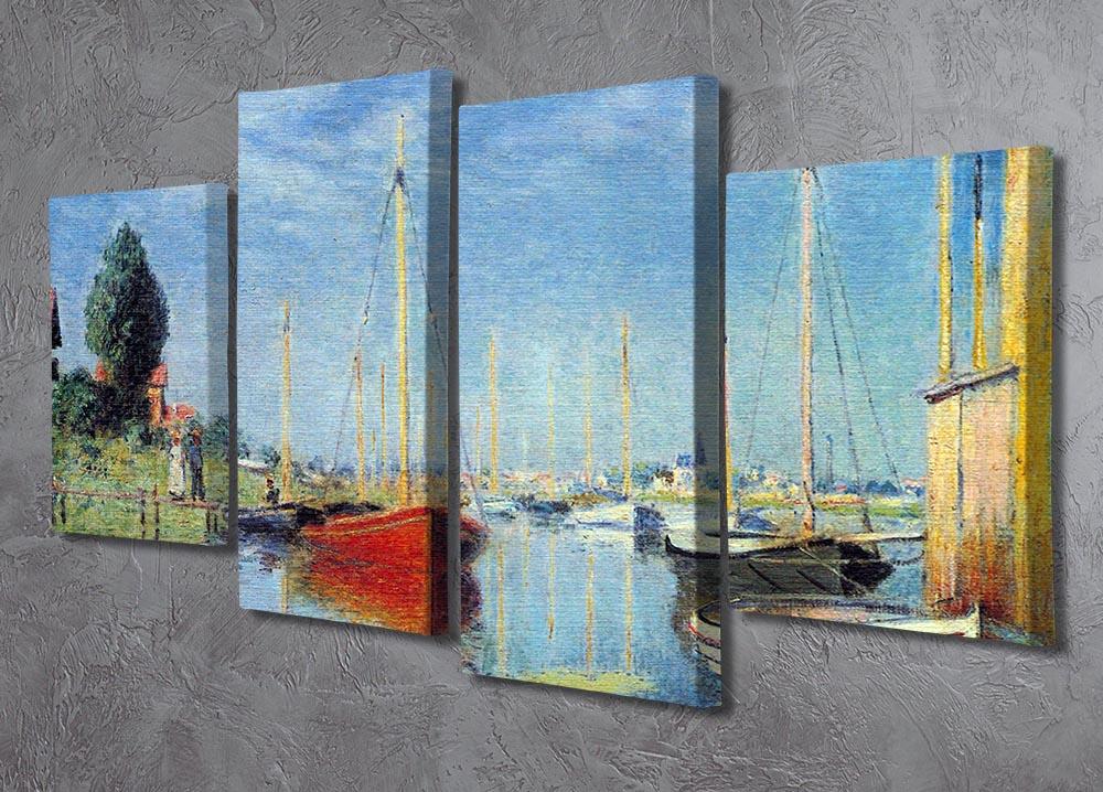 Pleasure Boats at Argenteuil by Monet 4 Split Panel Canvas - Canvas Art Rocks - 2