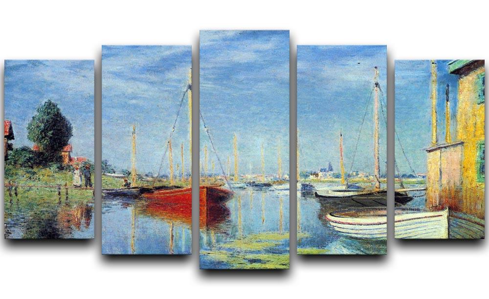 Pleasure Boats at Argenteuil by Monet 5 Split Panel Canvas  - Canvas Art Rocks - 1