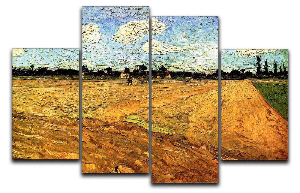Ploughed Field by Van Gogh 4 Split Panel Canvas  - Canvas Art Rocks - 1