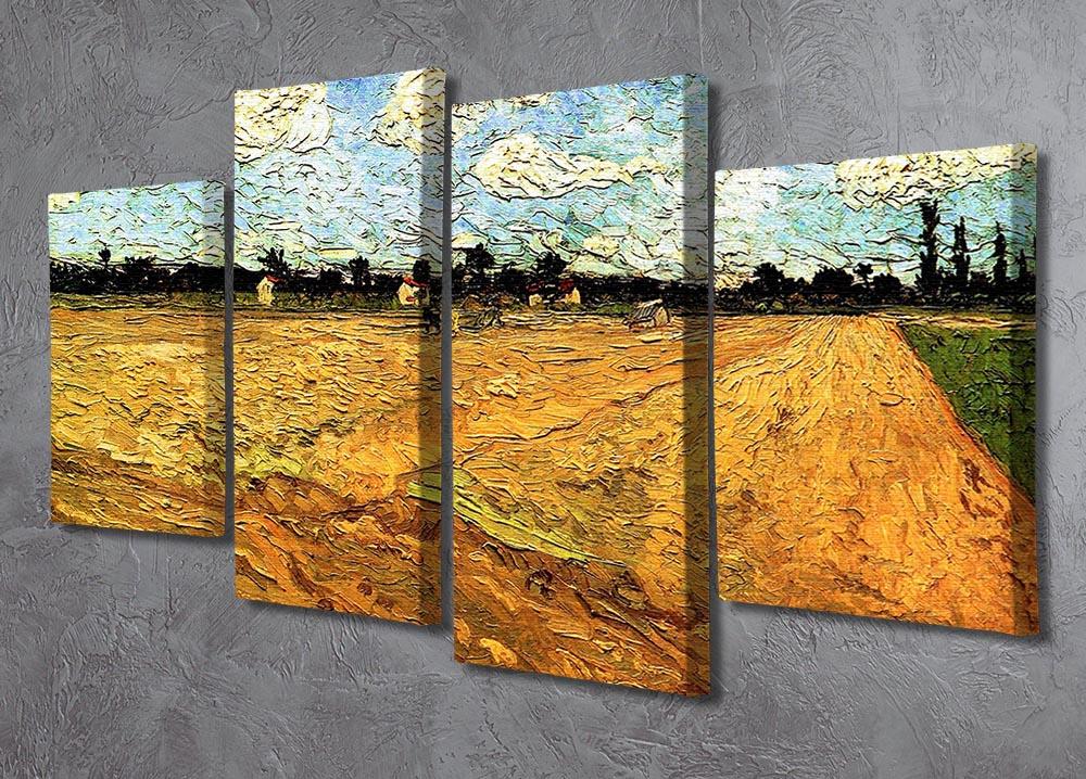 Ploughed Field by Van Gogh 4 Split Panel Canvas - Canvas Art Rocks - 2