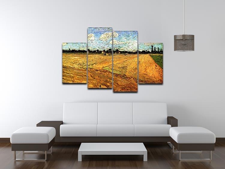 Ploughed Field by Van Gogh 4 Split Panel Canvas - Canvas Art Rocks - 3