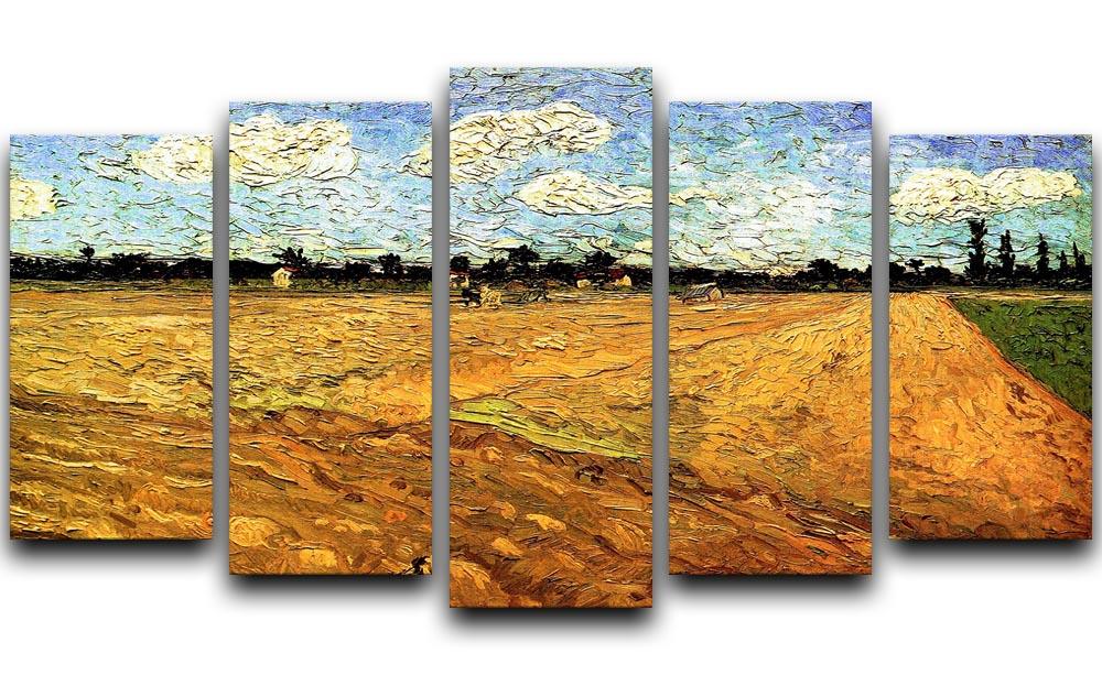Ploughed Field by Van Gogh 5 Split Panel Canvas  - Canvas Art Rocks - 1